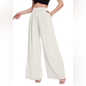 FUNYYZO Beige Wide-Leg Trousers Small 28” Inseam Minimalist
